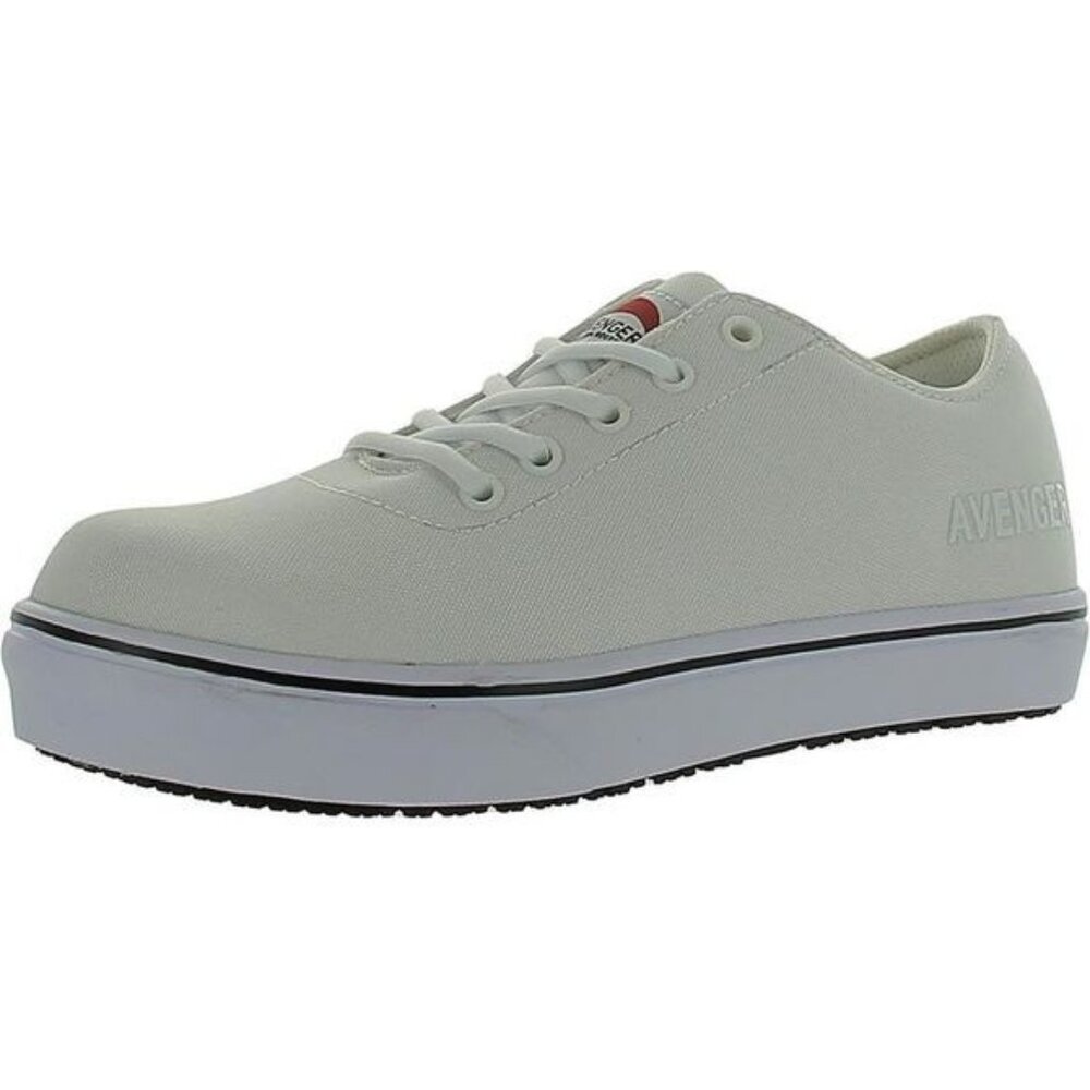 AVENGER Alley White Canvas Work and Safety Shoes Sneakers NIB